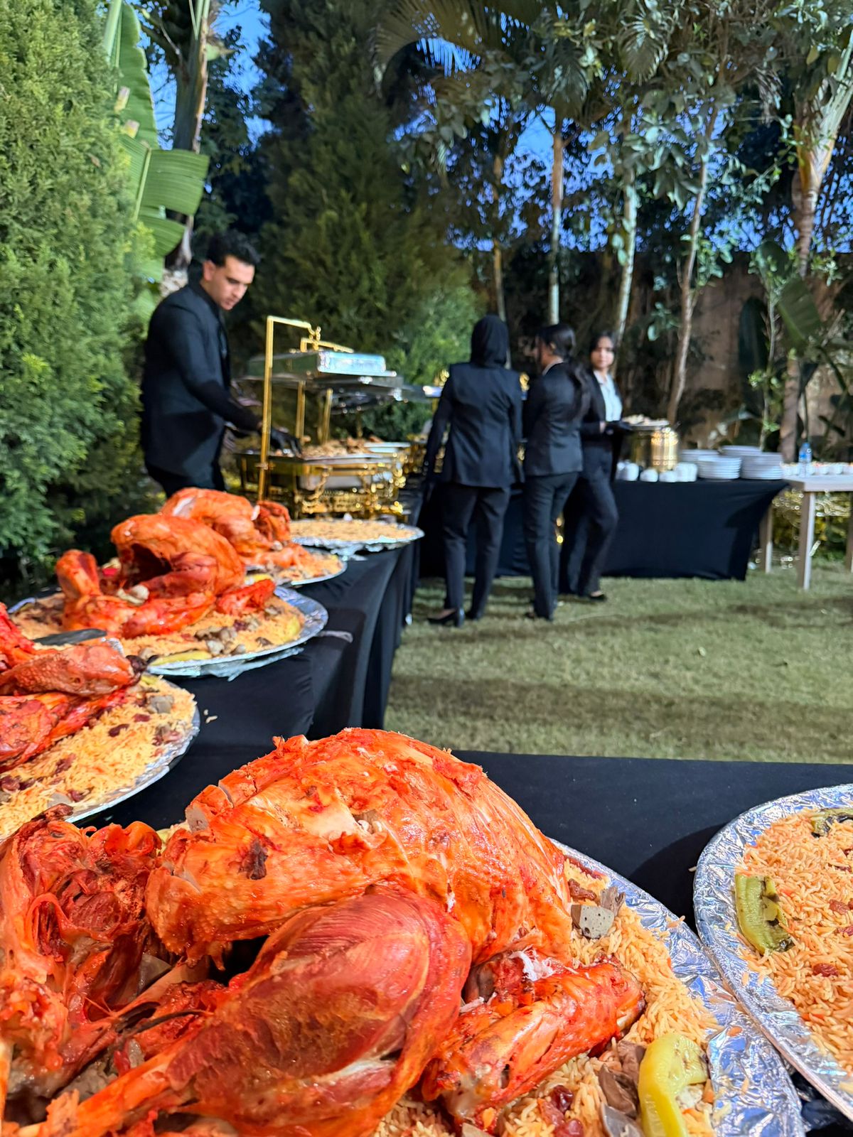 A chef preparing a colourful catered meal 1